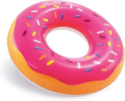 42" Donut Ring – Pink Frosted Inflatable Pool Tube for Floating Fun